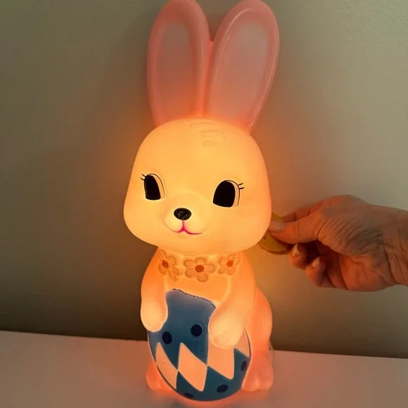 New! Target Spritz 11.8” Pink Bunny w/Egg Lit Decorative Easter Spring Blow Mold - Picture 5 of 6